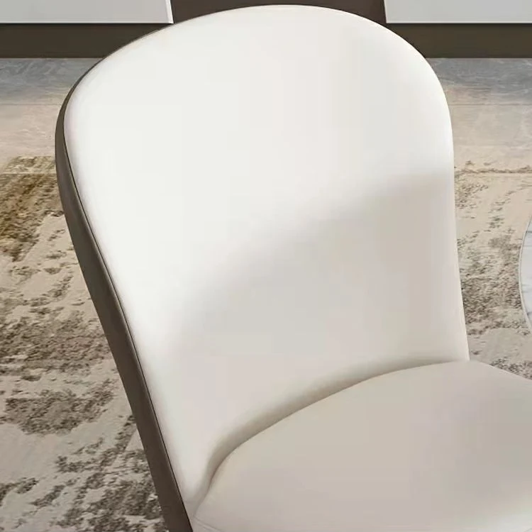 Sedie da pranzo pelle scandinave di lusso senza braccioli con schienale massiccio per cucina Clearhalo