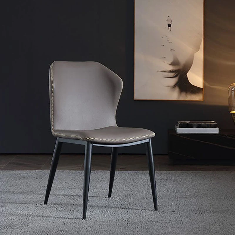 Sedie da pranzo pelle senza braccioli con schienale alto stile contemporaneo per la casa Clearhalo