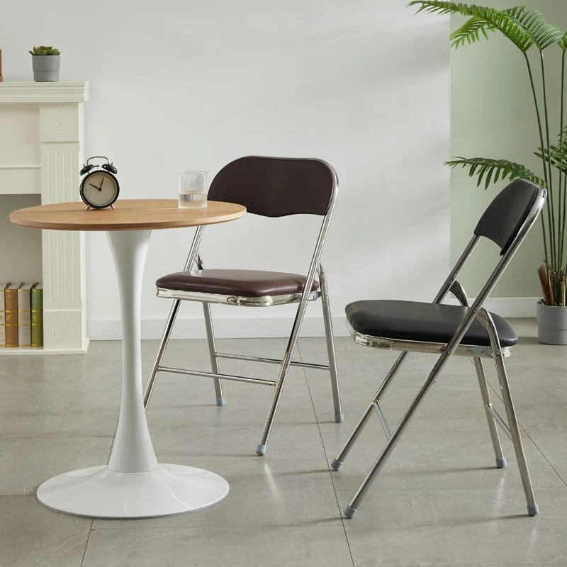 Sedie da pranzo pelle PU stile industriale Sedie laterali da pranzo con schienale aperto per la casa Clearhalo