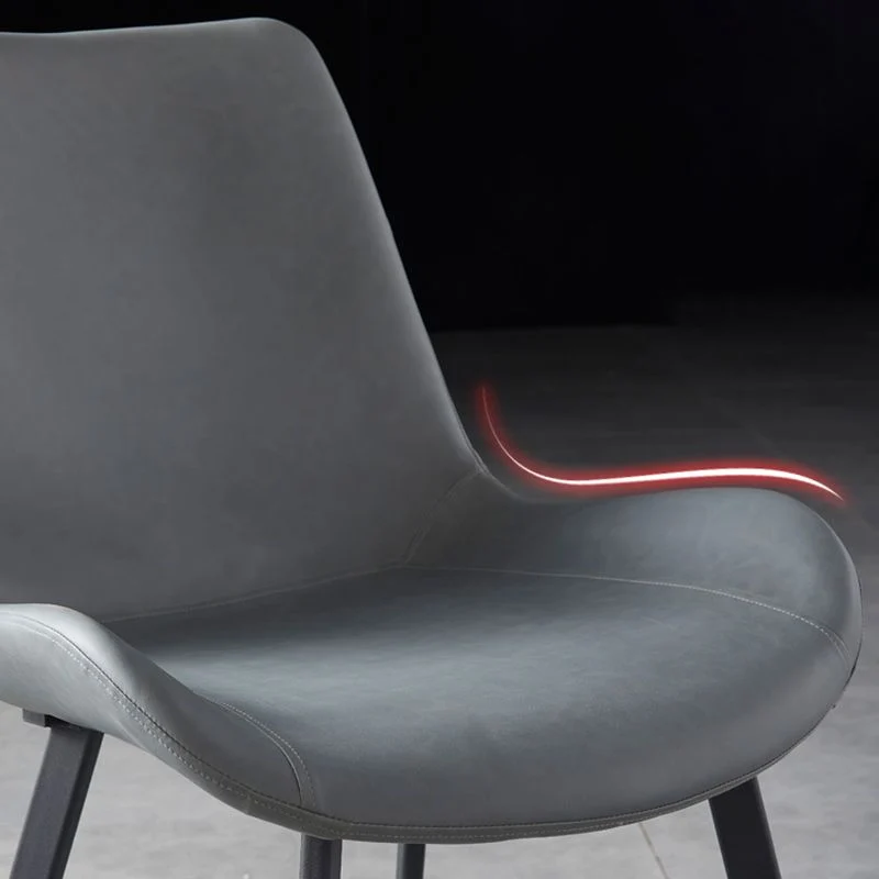 Sedie da pranzo pelle stile minimalista Poltrona con schienale massiccio per uso domestico Clearhalo