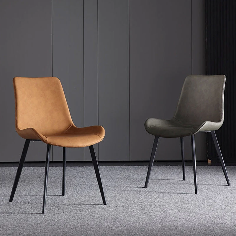 Sedie da pranzo pelle stile minimalista Poltrona con schienale massiccio per uso domestico Clearhalo