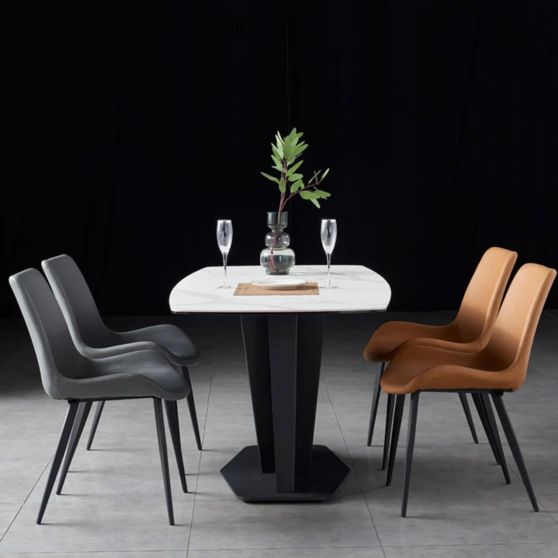 Sedie da pranzo pelle stile minimalista Poltrona con schienale massiccio per uso domestico Clearhalo