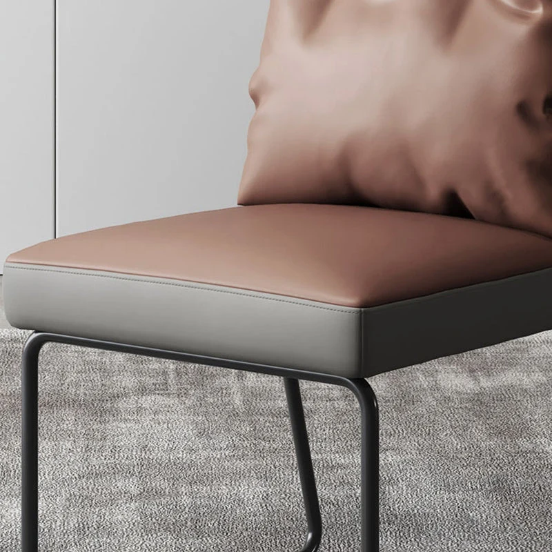Sedie da pranzo pelle stile minimalista Sedia con schienale solido senza braccioli per la casa Clearhalo