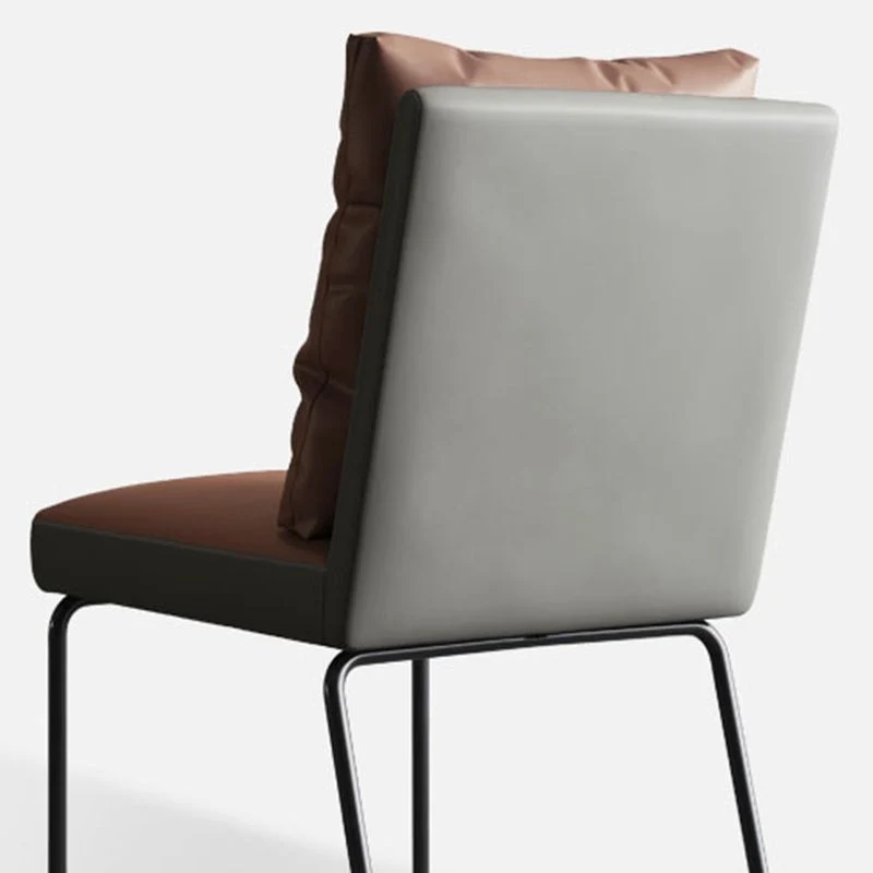 Sedie da pranzo pelle stile minimalista Sedia con schienale solido senza braccioli per la casa Clearhalo