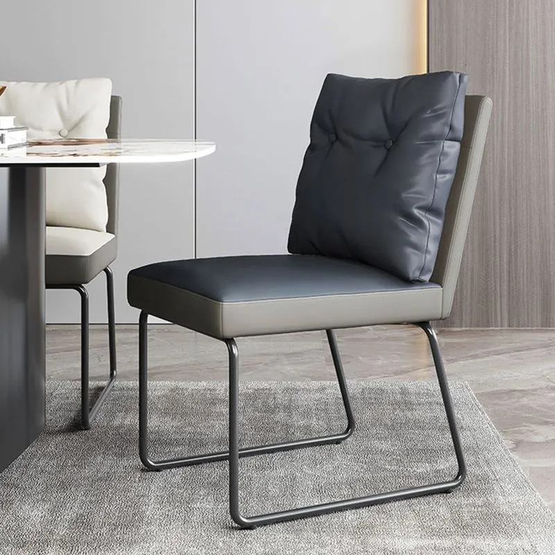 Sedie da pranzo pelle stile minimalista Sedia con schienale solido senza braccioli per la casa Clearhalo
