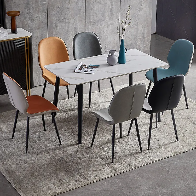 Sedie da pranzo pelle stile minimalista Sedie Wingback Parsons per cucina Clearhalo