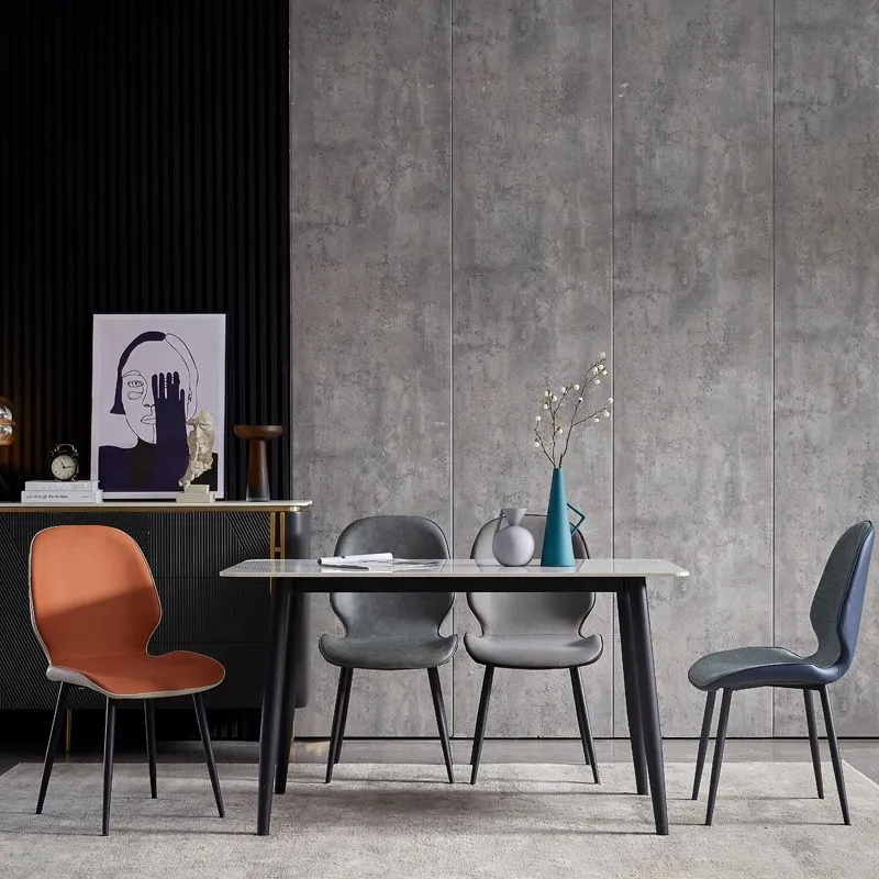Sedie da pranzo pelle stile minimalista Sedie Wingback Parsons per cucina Clearhalo