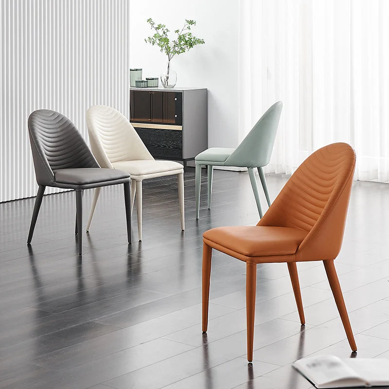 Sedie da pranzo pelle stile moderno Sedie imbottite con schienale massiccio (set di 2) Clearhalo