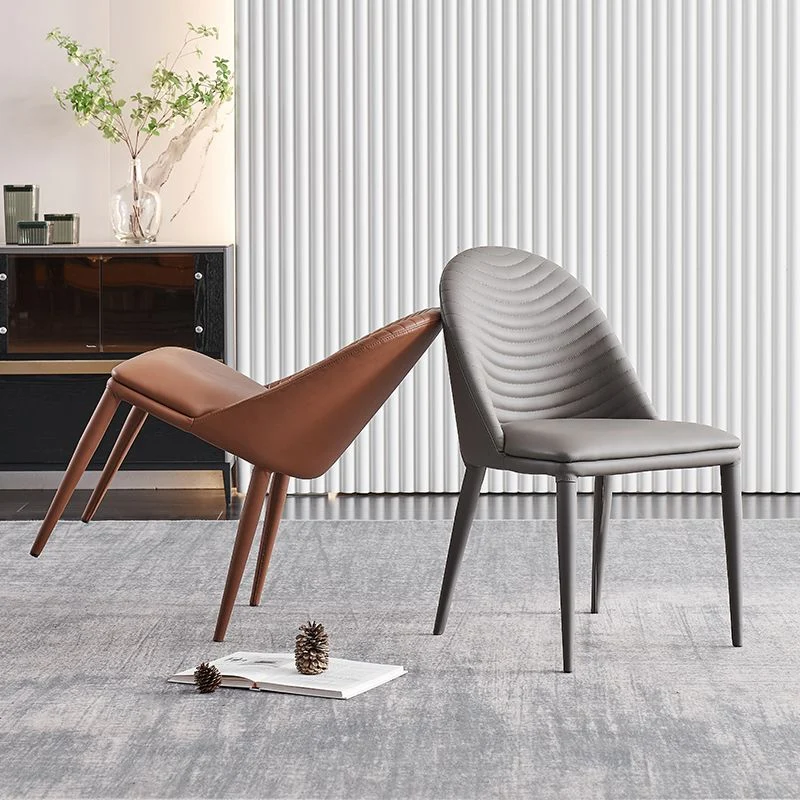 Sedie da pranzo pelle stile moderno Sedie imbottite con schienale massiccio (set di 2) Clearhalo