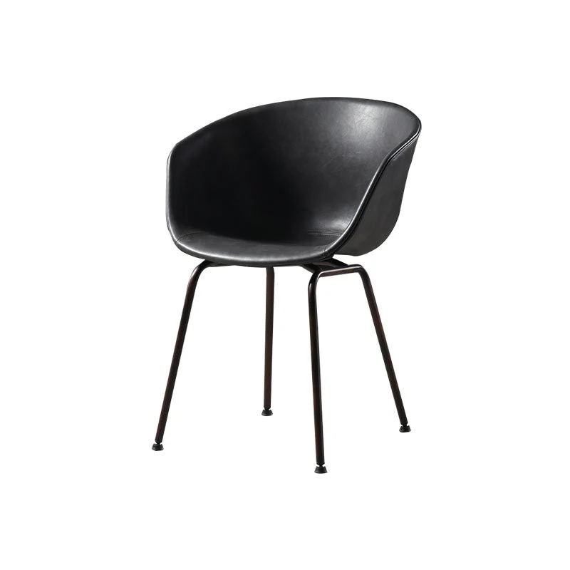 Sedie da pranzo pelle stile moderno Sedie da pranzo senza braccioli con schienale massiccio Clearhalo