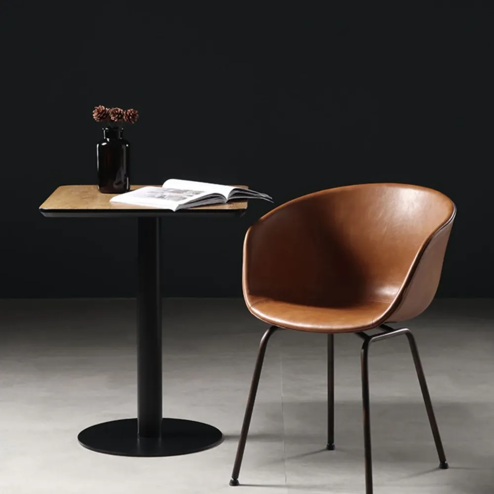 Sedie da pranzo pelle stile moderno Sedie da pranzo senza braccioli con schienale massiccio Clearhalo