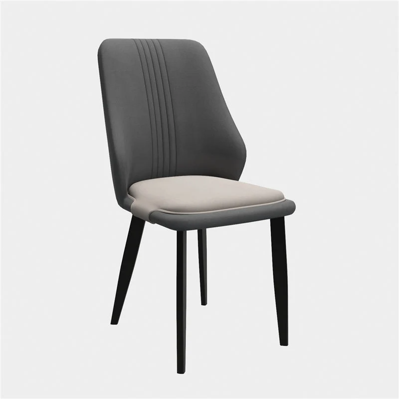 Sedie da pranzo pelle stile moderno Sedie laterali da pranzo senza braccioli con schienale massiccio Clearhalo