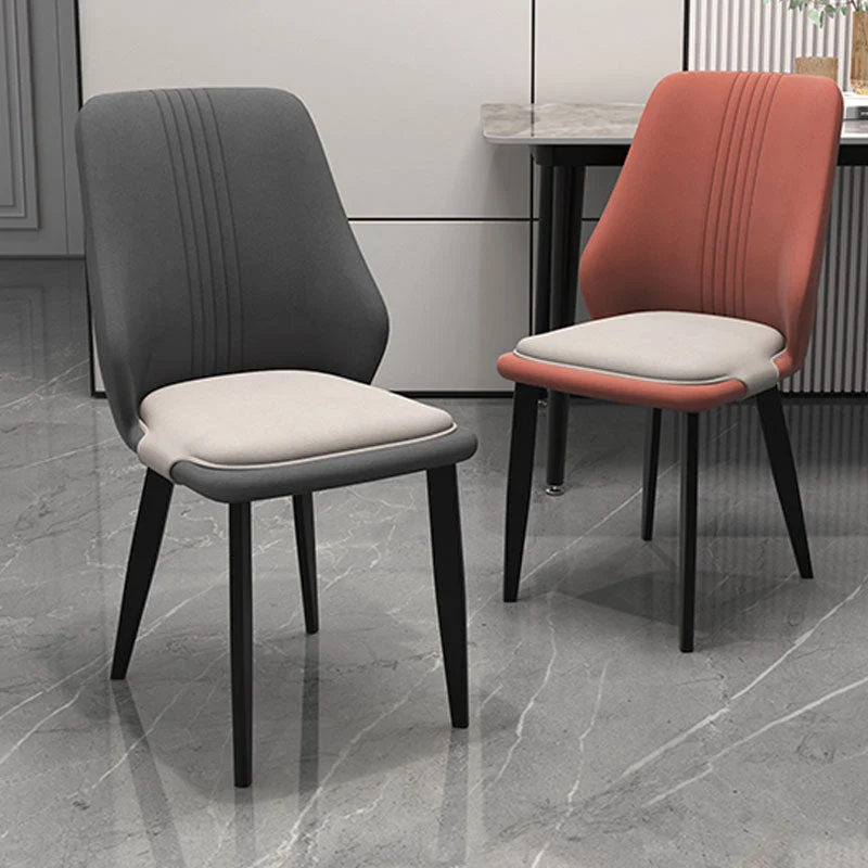 Sedie da pranzo pelle stile moderno Sedie laterali da pranzo senza braccioli con schienale massiccio Clearhalo