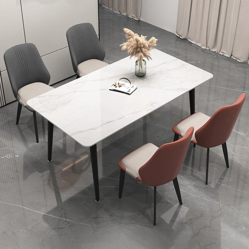 Sedie da pranzo pelle stile moderno Sedie laterali da pranzo senza braccioli con schienale massiccio Clearhalo