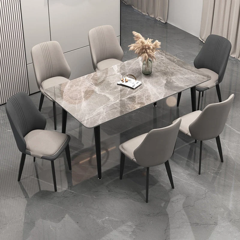 Sedie da pranzo pelle stile moderno Sedie laterali da pranzo senza braccioli con schienale massiccio Clearhalo