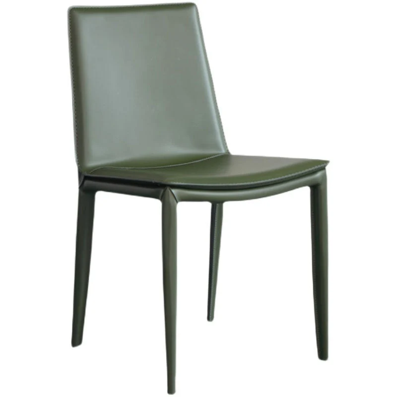 Sedie da pranzo pelle stile moderno Sedie laterali con schienale massiccio e senza braccioli (set di 2) Clearhalo