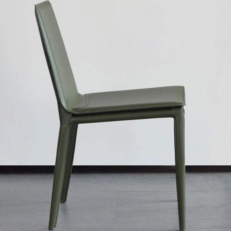 Sedie da pranzo pelle stile moderno Sedie laterali con schienale massiccio e senza braccioli (set di 2) Clearhalo