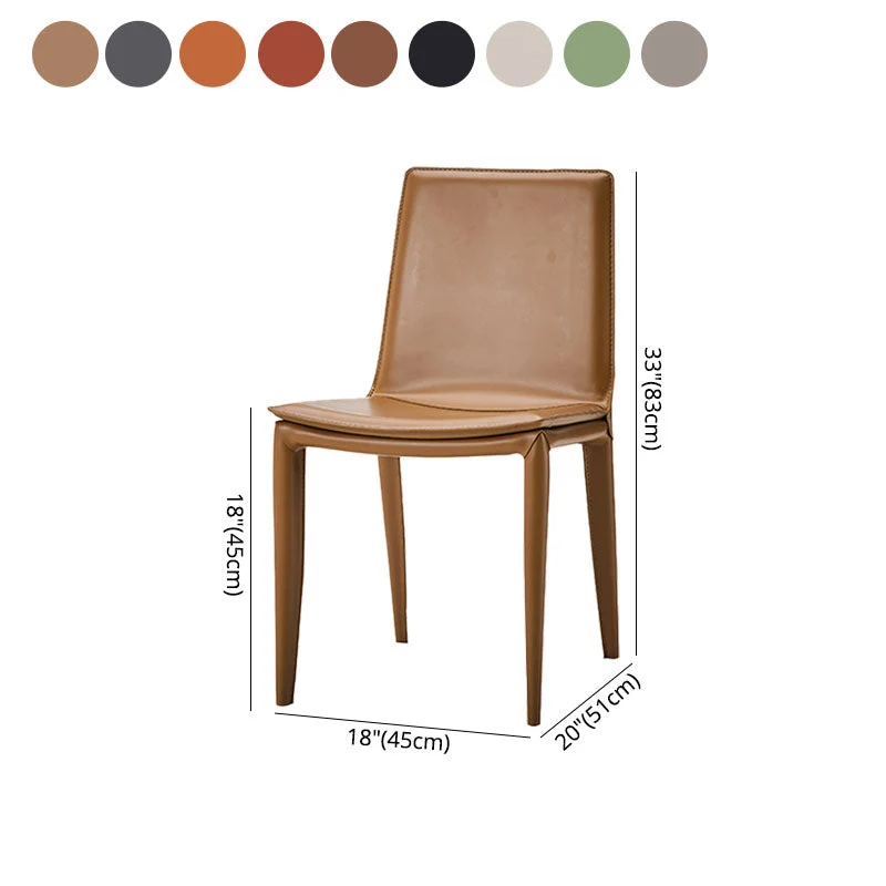Sedie da pranzo pelle stile moderno Sedie laterali con schienale massiccio e senza braccioli (set di 2) Clearhalo