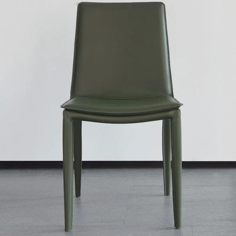 Sedie da pranzo pelle stile moderno Sedie laterali con schienale massiccio e senza braccioli (set di 2) Clearhalo