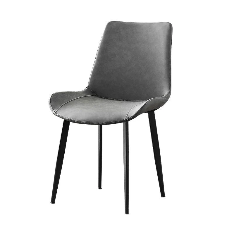 Sedie da pranzo pelle stile moderno Sedie laterali senza braccioli con schienale massiccio (set di 2) Clearhalo