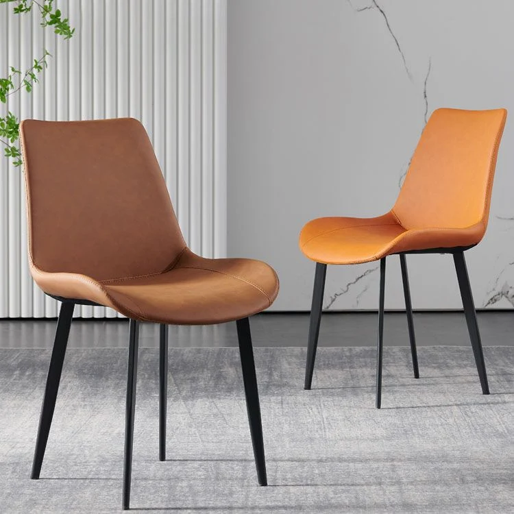Sedie da pranzo pelle stile moderno Sedie laterali senza braccioli con schienale massiccio (set di 2) Clearhalo