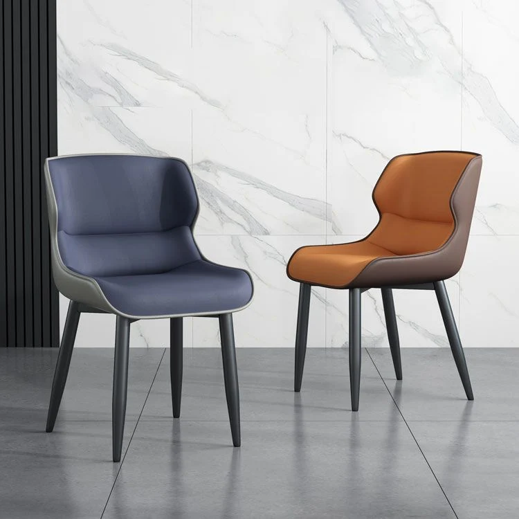 Sedie da pranzo pelle stile moderno Wingback Parsons Arm Chairs (set di 2) Clearhalo