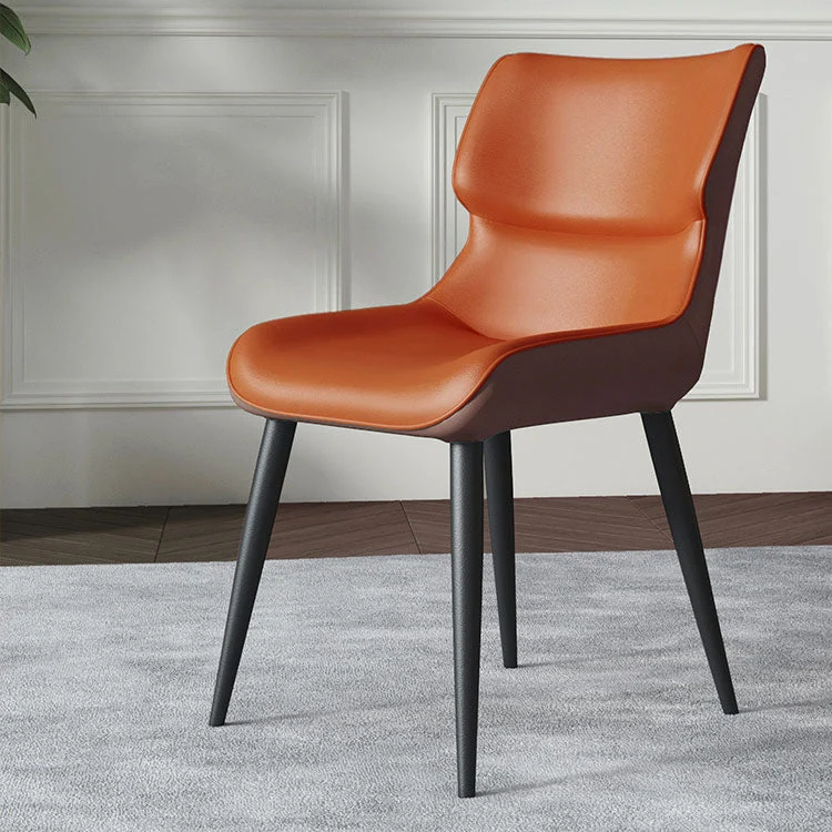 Sedie da pranzo pelle stile moderno Wingback Parsons Arm Chairs (set di 2) Clearhalo