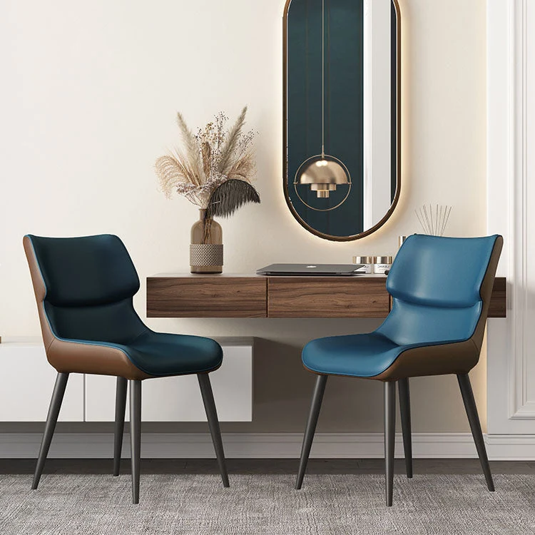 Sedie da pranzo pelle stile moderno Wingback Parsons Arm Chairs (set di 2) Clearhalo