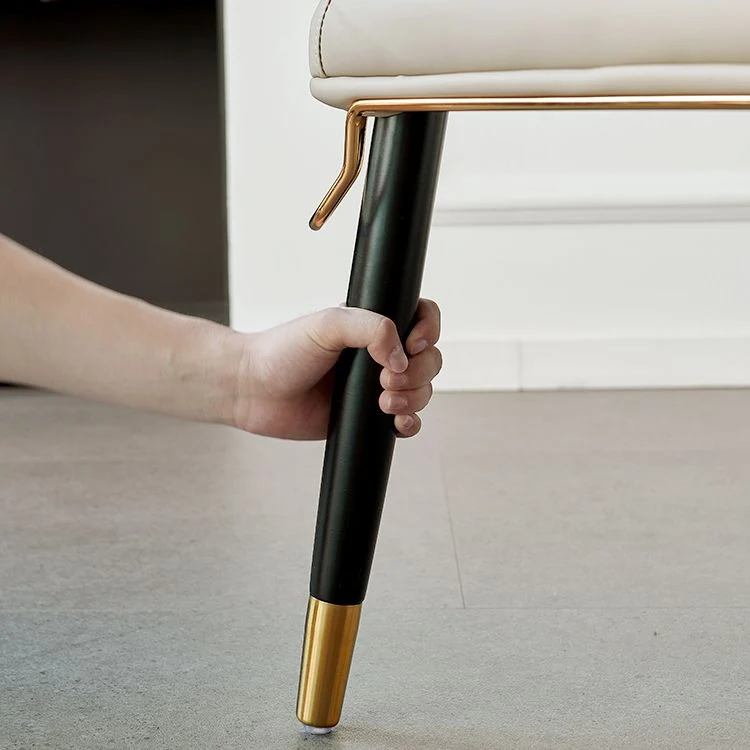 Sedie da pranzo pelle stile scandinavo Sedia con schienale massiccio senza braccioli per cucina Clearhalo