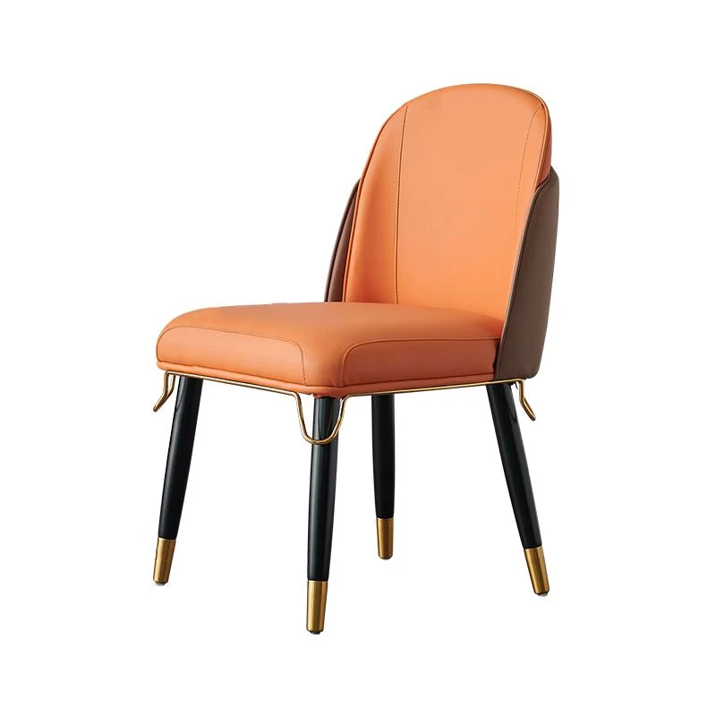 Sedie da pranzo pelle stile scandinavo Sedia con schienale massiccio senza braccioli per cucina Clearhalo