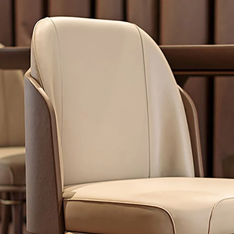 Sedie da pranzo pelle stile scandinavo Sedia con schienale massiccio e gambe legno Clearhalo