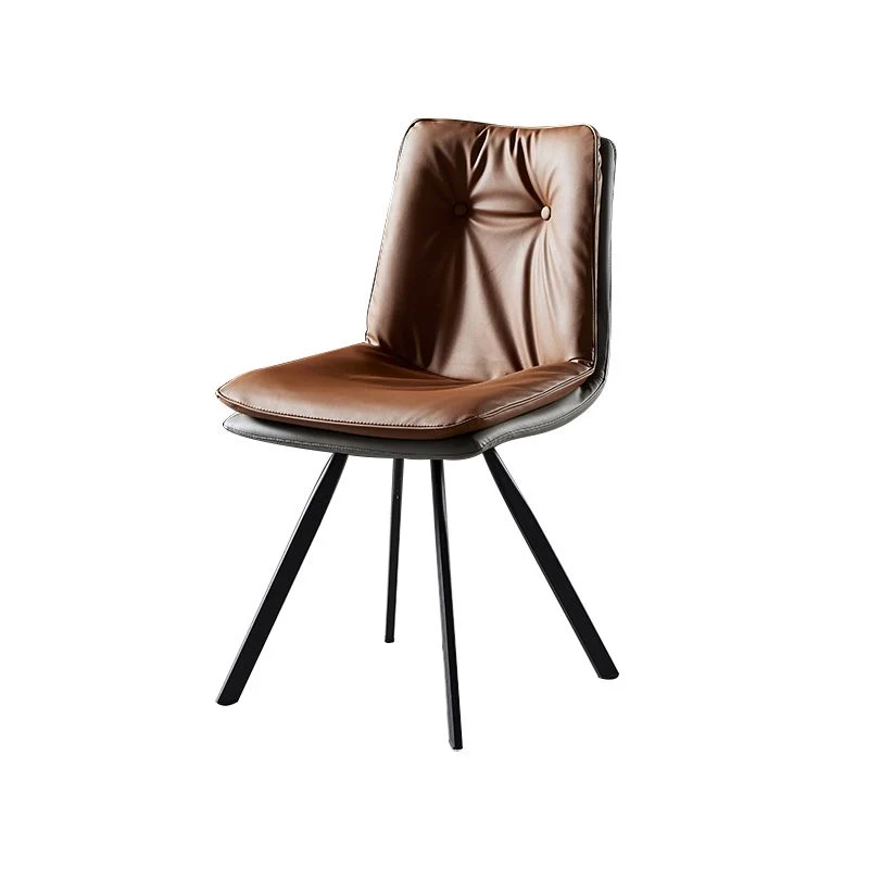 Sedie da pranzo pelle stile scandinavo sedia imbottita con schienale massiccio per uso domestico (set di 2) Clearhalo