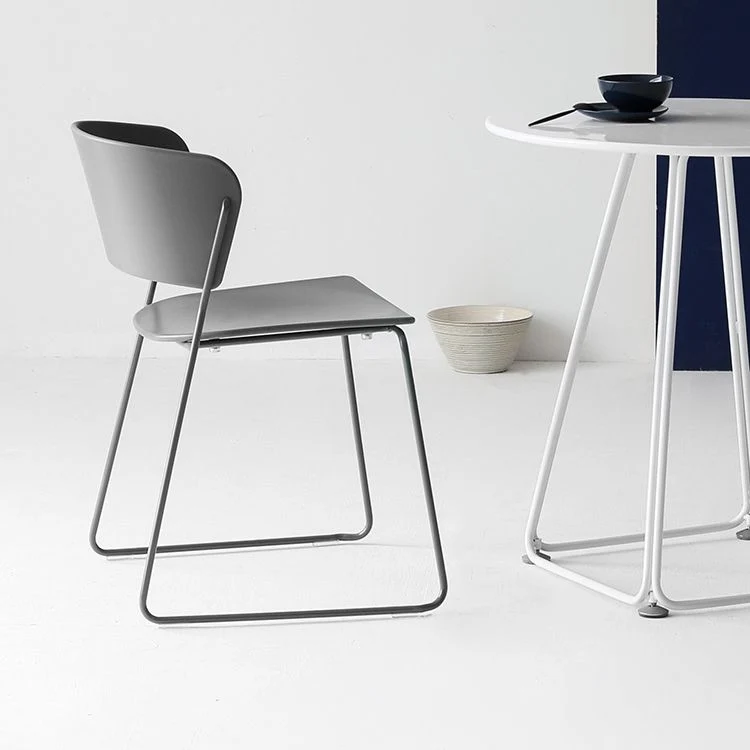 Sedie da pranzo per interni Sedie da pranzo impilabili senza braccioli con gambe metallo Clearhalo
