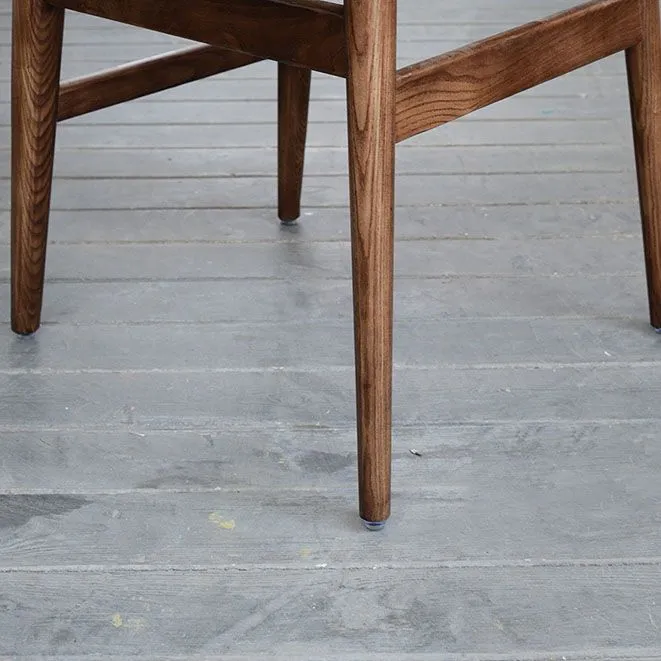 Sedie da pranzo per interni senza braccioli Sedie laterali rattan con gambe legno (set di 2) Clearhalo