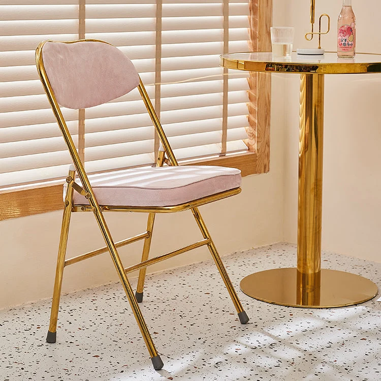 Sedie da pranzo pieghevoli scandinave con schienale aperto velluto e finitura opaca Clearhalo