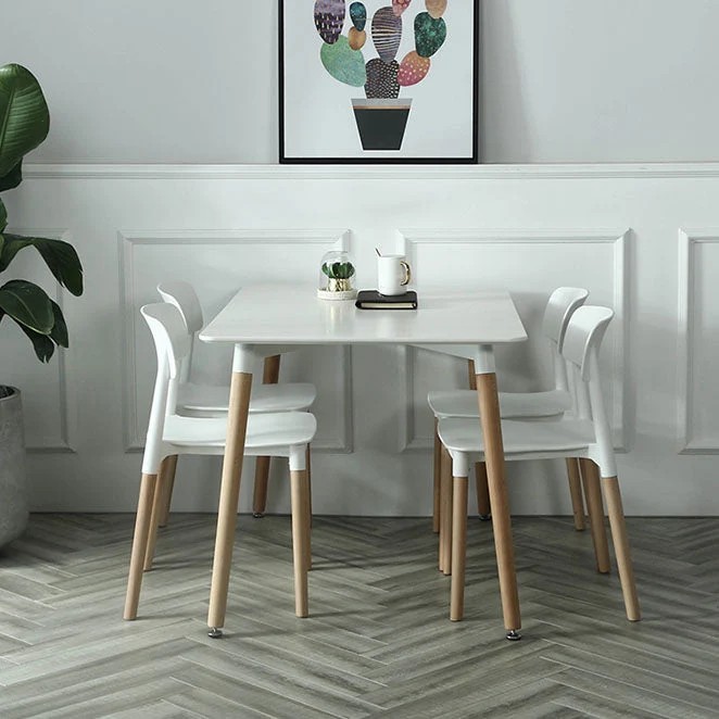 Sedie da pranzo plastica Mobili da pranzo laterali contemporanei con schienale aperto finitura opaca Clearhalo
