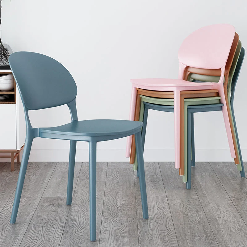 Sedie da pranzo plastica stile moderno Sedia impilabile da pranzo con schienale aperto per cucina Clearhalo