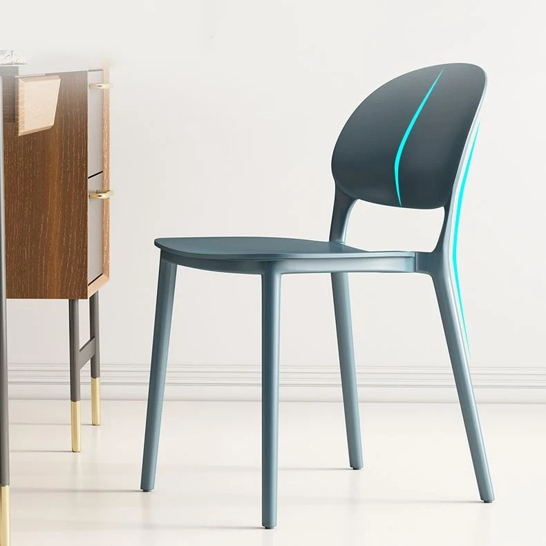 Sedie da pranzo plastica stile moderno Sedia impilabile da pranzo con schienale aperto per cucina Clearhalo