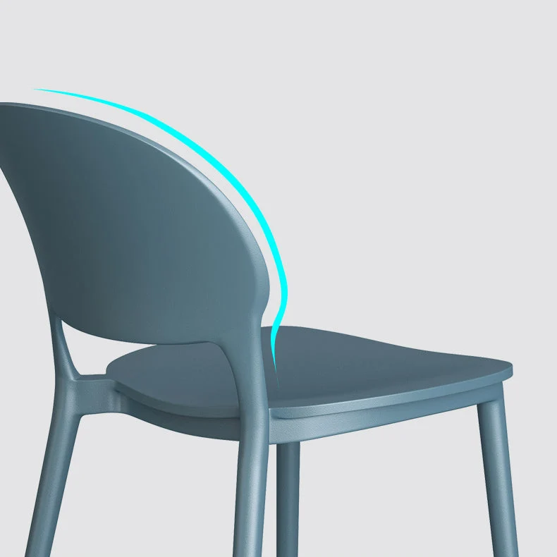 Sedie da pranzo plastica stile moderno Sedia impilabile da pranzo con schienale aperto per cucina Clearhalo