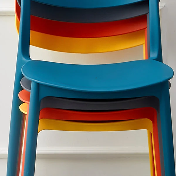Sedie da pranzo plastica stile moderno Sedia da pranzo laterale con schienale aperto per cucina Clearhalo