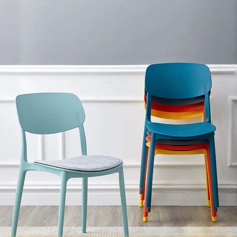 Sedie da pranzo plastica stile moderno Sedia da pranzo laterale con schienale aperto per cucina Clearhalo