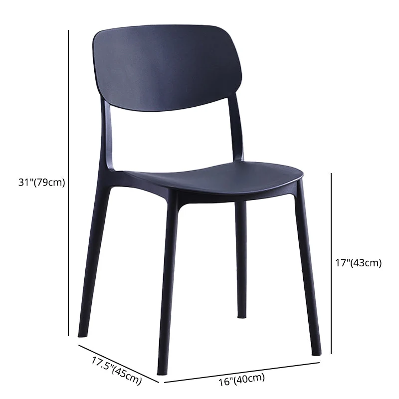 Sedie da pranzo plastica stile moderno Sedia da pranzo laterale con schienale aperto per cucina Clearhalo