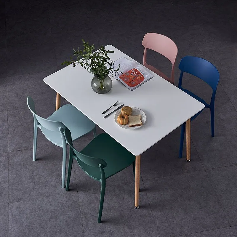 Sedie da pranzo plastica stile moderno Sedie laterali da pranzo con schienale aperto per cucina Clearhalo