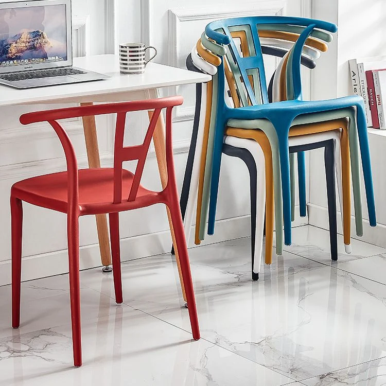 Sedie da pranzo plastica stile moderno Sedie da pranzo impilabili per cucina Clearhalo