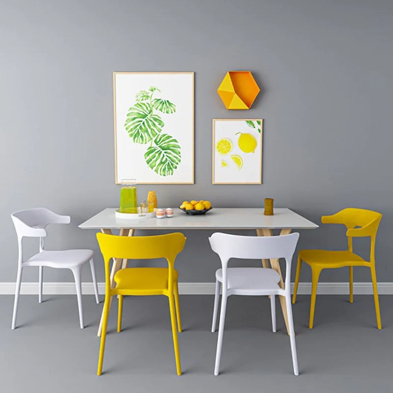 Sedie da pranzo plastica stile nordico Sedia laterale da pranzo con schienale aperto per uso domestico Clearhalo