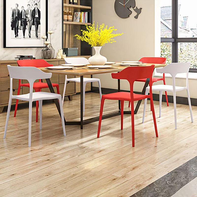 Sedie da pranzo plastica stile nordico Sedia laterale da pranzo con schienale aperto per uso domestico Clearhalo