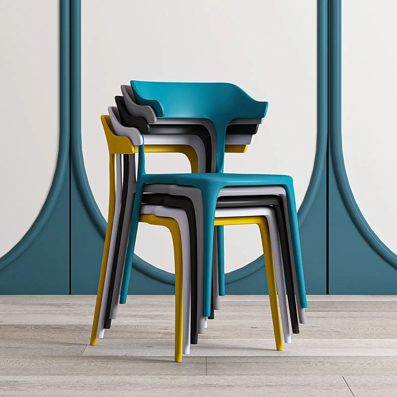 Sedie da pranzo plastica stile nordico Sedia laterale da pranzo con schienale aperto per uso domestico Clearhalo