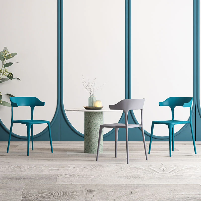 Sedie da pranzo plastica stile nordico Sedia laterale da pranzo con schienale aperto per uso domestico Clearhalo