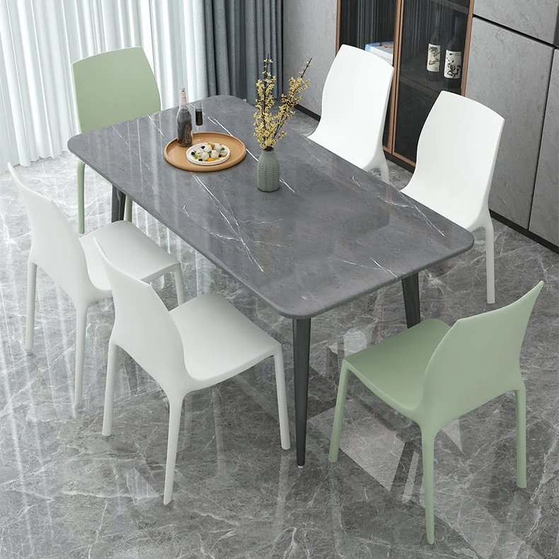 Sedie da pranzo plastica stile nordico Sedie da pranzo senza braccioli da cucina Clearhalo