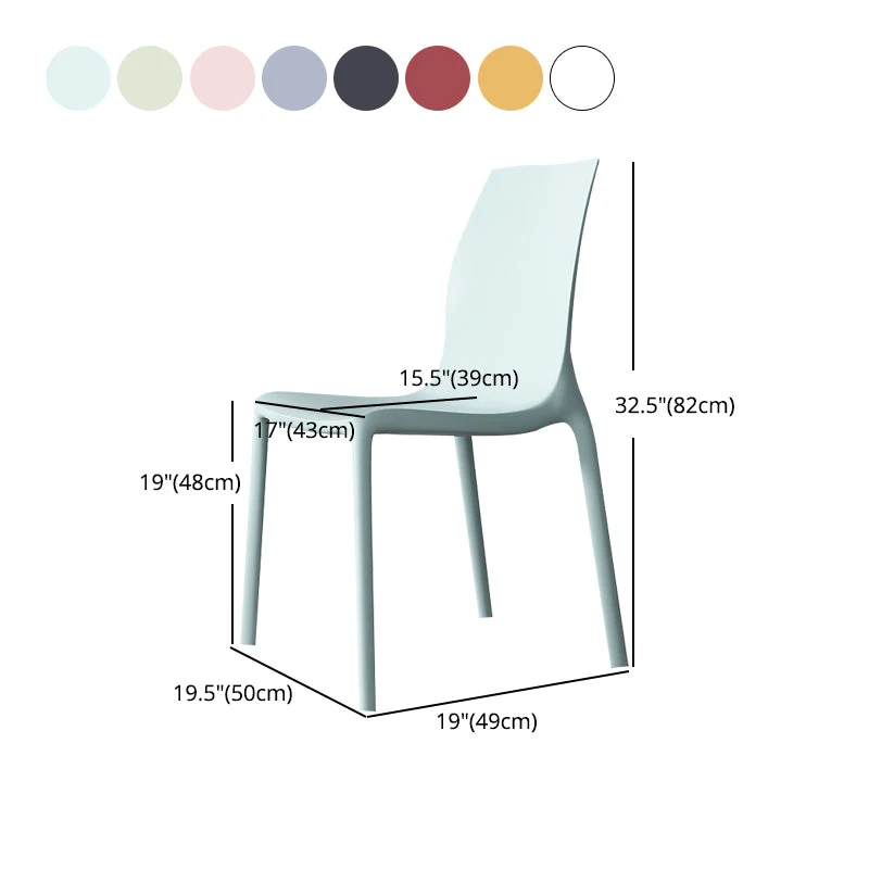 Sedie da pranzo plastica stile nordico Sedie da pranzo senza braccioli da cucina Clearhalo